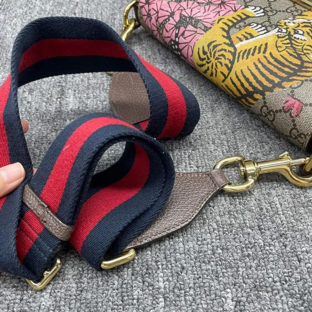 100% Authentic GUCCI Padlock Brown Bengal Canvas Shoulder Bag - Picture 14 of 15